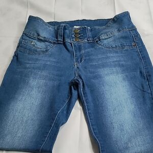 YMI Blue High Rise Jeans with Subtle‎ Fading